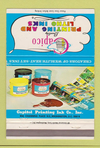 Matchbook Cover - Capico Printing Inks Litho Washington DC 40 Strike