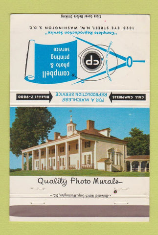 Matchbook Cover - Campbell Photo Printing Washington DC 40 Strike