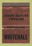 Matchbook Cover - Whitehall Bulding Supply WEAR 40 Strike