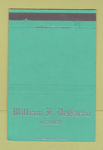 Matchbook Cover - William DeCarbo 40 Strike