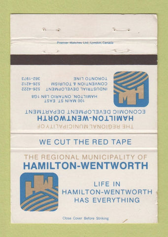 Matchbook Cover - Hamilton Wentworth ON WEAR 40 Strike