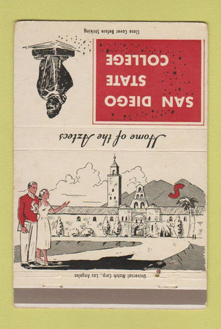 Matchbook Cover - San Diego State College CA Aztecs 40 Strike