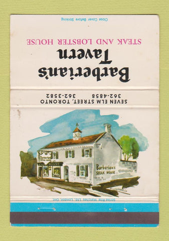 Matchbook Cover - Barberian's Tavern Toronto ON WEAR 40 Strike