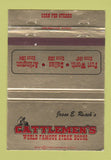 Matchbook Cover - Cattlemen's Steak House Dallas Arlington TX 40 Strike
