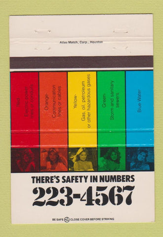 Matchbook Cover - Call Before Digging girlie 40 Strike