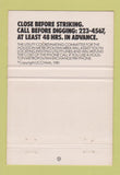 Matchbook Cover - Call Before Digging girlie 40 Strike