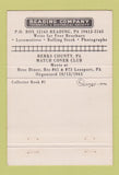 Matchbook Cover - Reading Railroad Historial Reading PA 40 Strike