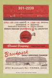 Matchbook Cover - Brookpark Golf Driving Range Parma OH 40 Strike