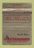 Matchbook Cover Cattlemen's Steak Fort Worth Dallas Arlington TX WEAR 40 Strike
