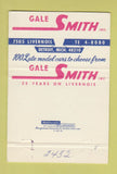 Matchbook Cover - Gale SmithUsed Cars Detroit MI 40 Strike