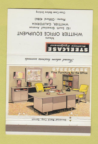 Matchbook Cover - Steelcase Office Furniture Whittier CA 40 Strike