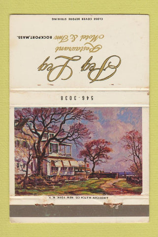 Matchbook Cover - Peg Leg Restaurant Motor Inn Rockport MA WEAR 40 Strike