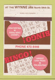 Matchbook Cover - Wynne Bingo Philadelphia PA 40 Strike