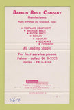 Matchbook Cover - Barron Brick Company Palmer TX 40 Strike