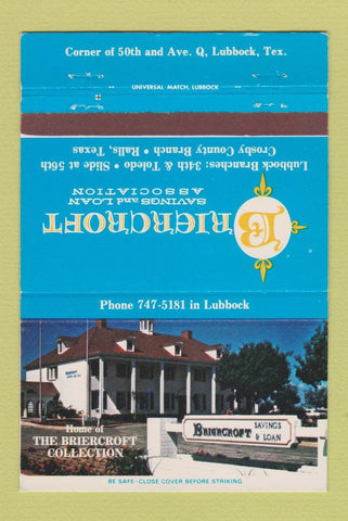 Matchbook Cover - Briarcroft Savings and Loan Lubbock TX 40 Strike