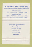 Matchbook Cover - Grdina Funeral Home Furniture Cleveland OH 40 Strike