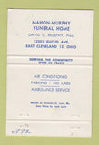 Matchbook Cover - Mahon Murphy Funeral Home East Cleveland OH 40 Strike