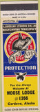 Matchbook Cover - Matchbook Cover Moose Lodge Cordova AK