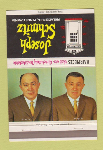 Matchbook Cover - Joseph Schmitz Toupee Hairpiece Philadelphia PA 40 Strike