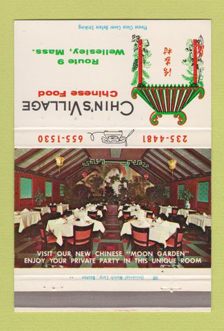 Matchbook Cover - Chin's Village Chinese Wellesley MA 40 Strike