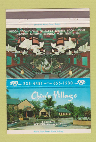 Matchbook Cover - Chin's Village Chinese Wellesley MA 40 Strike