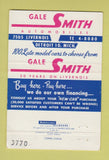 Matchbook Cover - Gale SmithUsed Cars Detroit MI 40 Strike