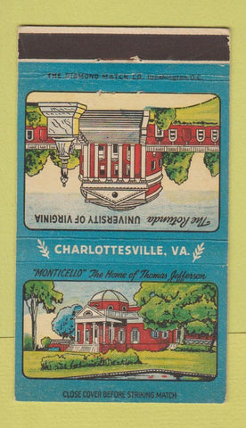 Matchbook Cover - Charlottesville VA Brown's Gifts Monticello  36 Strike