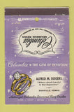 Matchbook Cover - Columbia Diamond Ring Alfred Rogers Danville PA WEAR 40 Stick