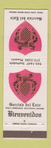 Matchbook Cover - Garcia's Del Este Scottsdale AZ Phoenix