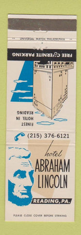 Matchbook Cover - Hotel Abraham Lincoln Reading PA #2