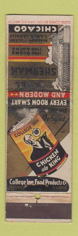 Matchbook Cover - Hotel Sherman Chicago IL UNIVERSAL LONG WEAR