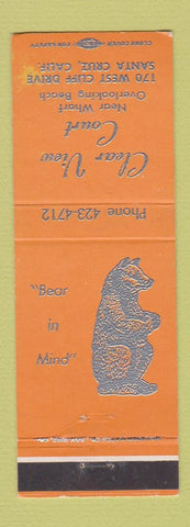 Matchbook Cover - Clear View Court Motel Santa Cruz CA WEAR