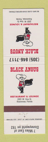 Matchbook Cover - Black Angus Restaurant Kissimmee FL