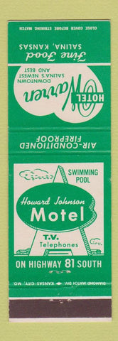 Matchbook Cover - Hotel Warren Salina KS