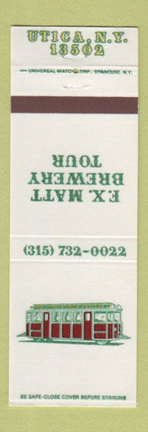 Matchbook Cover - FX Matt Brewery Tour Utica NY