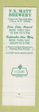 Matchbook Cover - FX Matt Brewery Tour Utica NY
