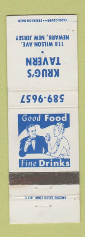 Matchbook Cover - Krug's Tavern Newark NJ