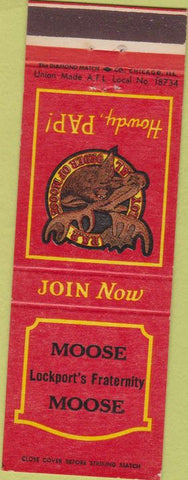 Matchbook Cover - Matchbook Cover Moose Lodge Lockport IL