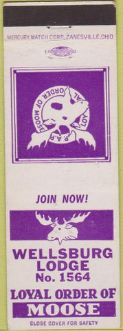 Matchbook Cover - Matchbook Cover Moose Lodge Wellsburg WV