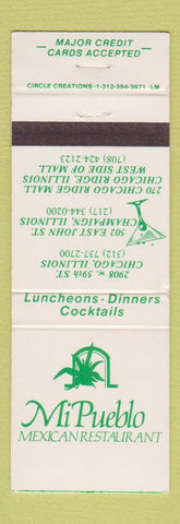 Matchbook Cover - Mi Pueblo Mexican Chicago Champaign Chicago Ridge IL