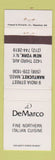 Matchbook Cover - DeMarco Italian Restaurant New York City Nantucket MA