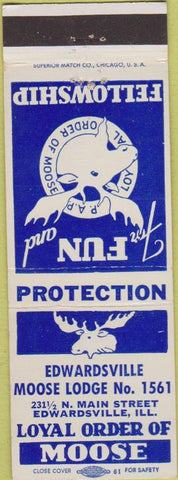 Matchbook Cover - Matchbook Cover Moose Lodge Edwardsville IL