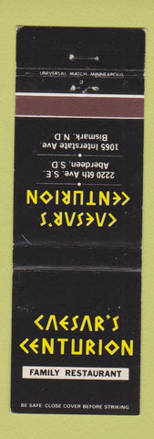 Matchbook Cover - Caesar's Centurion Bismarck Aberdeen ND