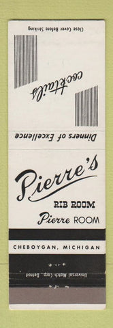 Matchbook Cover - Pierre's Rib Room Cheboygan MI