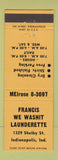 Matchbook Cover - Francis Lauderette Laundry Indianapolis IN