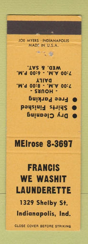 Matchbook Cover - Francis Lauderette Laundry Indianapolis IN