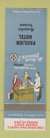 Matchbook Cover - Pavilion Hotel Montpelier VT