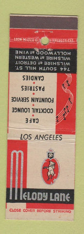 Matchbook Cover - Melody Lane Hollywood Los Angeles CA