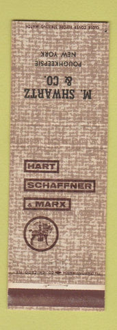 Matchbook Cover - Hart Schaffner Marx Men's Clothes Poughkeepsie NY