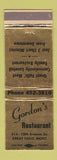 Matchbook Cover - Gordon's Restaurant Great Falls MT